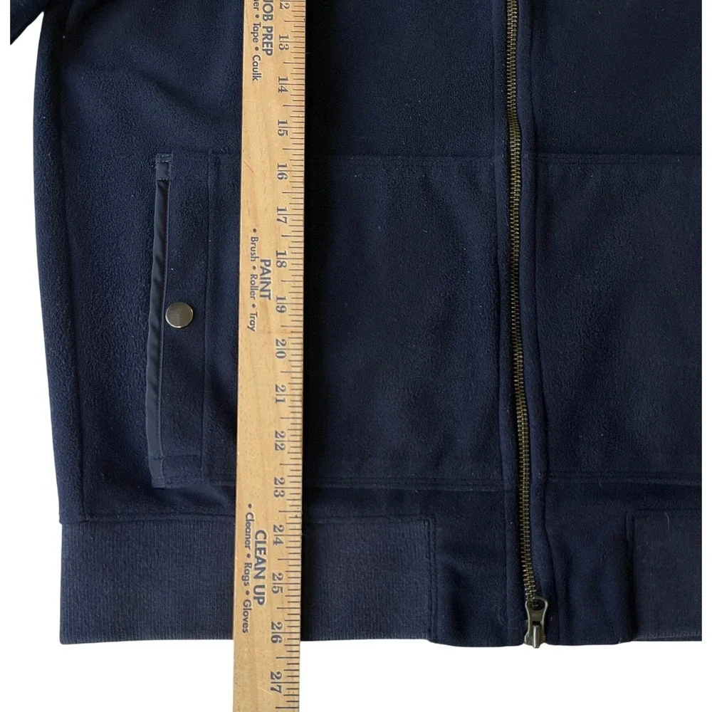 Banana Republic Men's‎ Full Zip Mock Neck Fleece Jacket Size Medium Navy Blue M